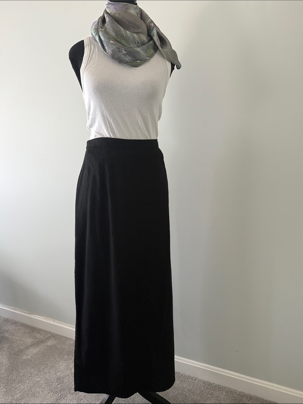 Old Navy Black Linen Maxi Skirt